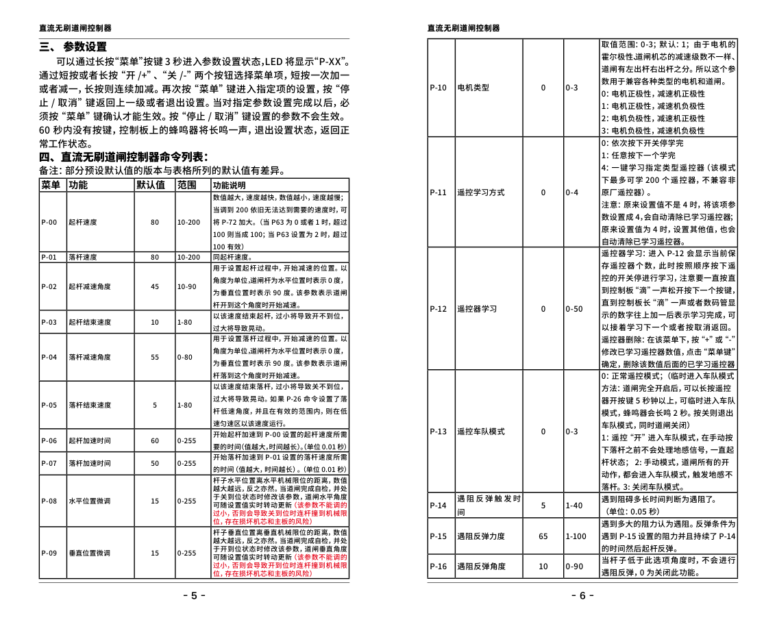 D8 P 码参数表（P-00 ~ P-90）