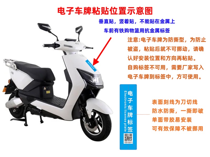 电子车牌粘贴位置示意图