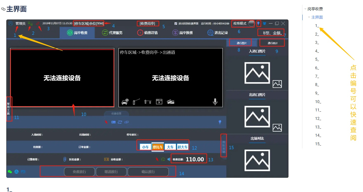 岗亭收费